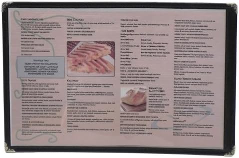 10-Pack Single Panel Café Menu Covers 5-1/2" × 8-1/2" - Black
