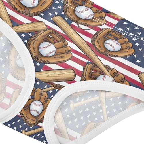 Joisal Cotton Toddlers Underwear Floral American Flag Vintage Baseball Cute Panties Girl Cartoon Briefs Underpants 2t4