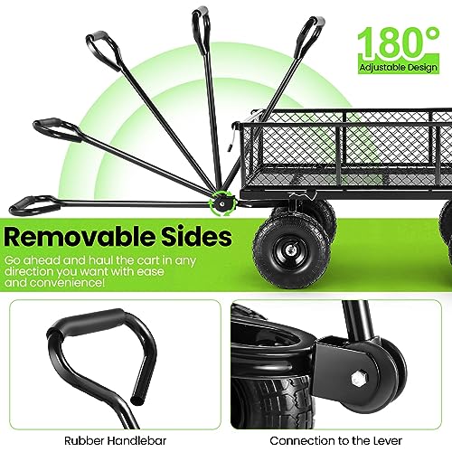 Steel Garden Cart with Removable Sides