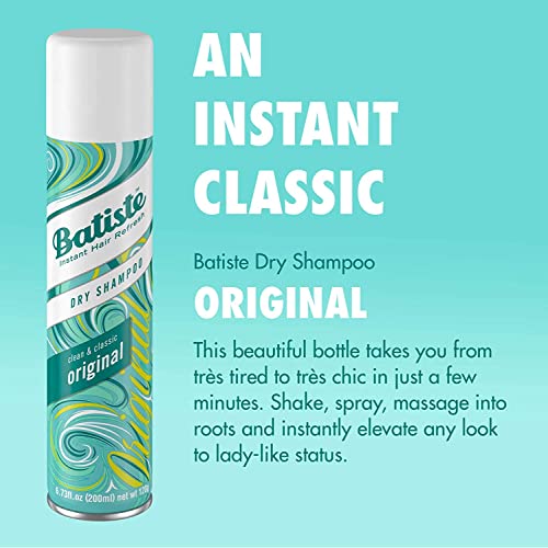 Batiste Dry Shampoo, Original Fragrance, Refresh Hair And Absorb Oil Between Washes, Waterless Shampoo For Added Hair Texture And Body, 6.35 Oz Dry Shampoo Bottle #TOP4