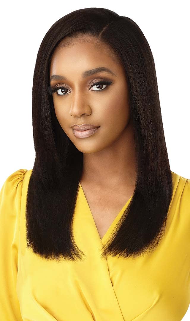 Outre Mytresses Gold Label 100% Unprocessed Human Hair U Part Leave Out Wig - HH Dominican Straight 20 (Color:Natural Brown)