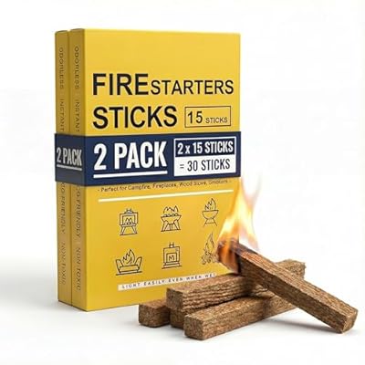 Avger Natural Fire Starter for Grills: Quick Start Fire Starters Sticks for Campfires Outdoor Firepit Indoor Fireplaces BBQ & Wood Stove - Odorless Charcoal Firestarter Blocks 30 Count