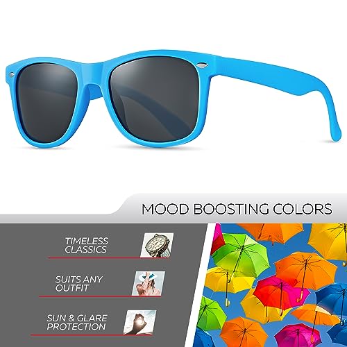 Image of Retro Rewind Polarized Sunglasses for Women Men - UV400 Classic Square Vintage Shades Trendy Unisex Sun Glasses
