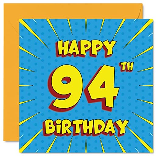 Divertidas tarjetas de cumpleaños 94 para hombres y mujeres, libro de cómics, tarjeta de feliz cumpleaños para abuela, gran abuelo, abuelo, 145 mmx145 mm, tarjeta de felicitación de 94 cumpleaños