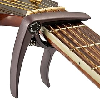 ELEOPTION Guitar Capo Acoustic For Electric Guitars 6 String Acoustic No Fret Buzz Lightweight Aluminum Metal Material Quick Change Guitar Accessories Also for Ukulele Banjo Mandolin (Cafe)