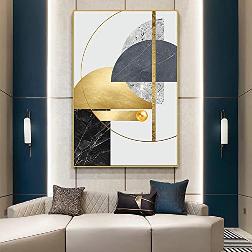 Affiches et impressions photos dsdsgog 70x100 cm tableau abstrait doré demi-cercle