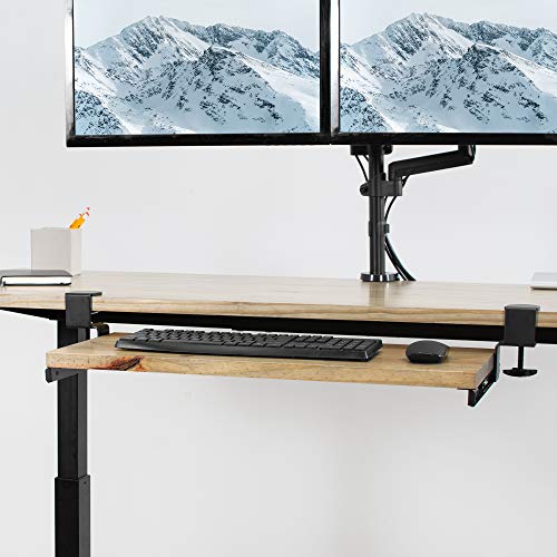 Vivo Clamp And 12 Inch Rail Set For Diy Custom Wooden Keyboard Trays (Tray Not Included), Under Desk Pull Out Slider Track With Extra Sturdy C-Clamp Mount System, Black, Mount-Rail02 #TOP5