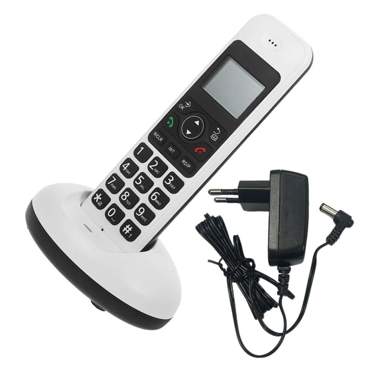 jojofuny Telefono Cordless Casa Grandi Tasti, Funzione Espandibile, Bianco, per Anziani e Vista Debole, per Casa e Ufficio