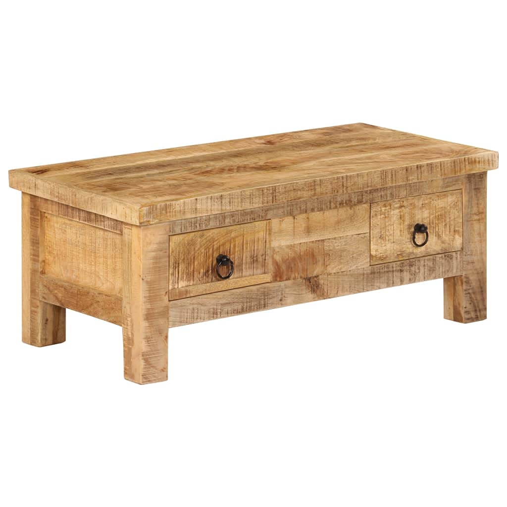 Table basse bois de manguier et rangement pour créer une ambiance de meuble salon vintage chaleureux