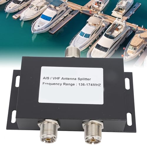 Antennas Power Splitter 2-Wege VHF Antennensplitter, 136-174MHz, 100W, Aluminium, N-Female Anschluss, für Schiff Marine System