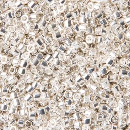 5 g Miyuki DELICA Seed Beads Rocailles, Size 11/0, Silver Plated Metallic (# DB0551), Japan, Glass — image 1