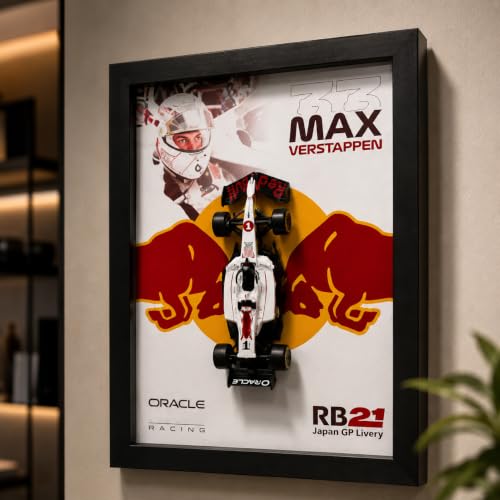 Image of CodersParadise 3D F1 Racing Wall Art Frame - RB19 Inspired Red Blue Open Wheel Formula Race Car Model Display - Motorsport Decor for Bedroom Office Garage Man Cave - Racing Gift for Men, Car Enthusiasts & Formula Fans Collectible
