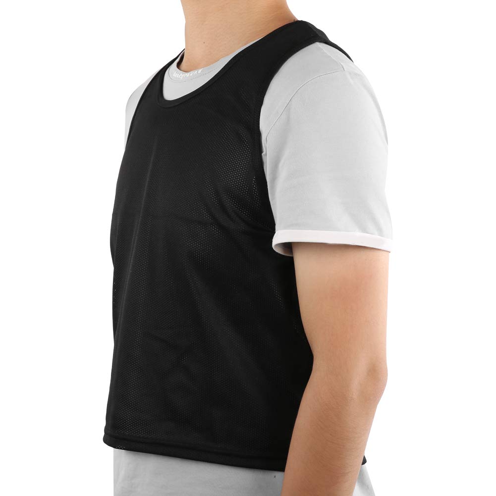 Gavigain 12Pcs Kids Soccer Training Vest,Small Mesh Breathable Children Football Training Exercise Vest Black Kid One Size