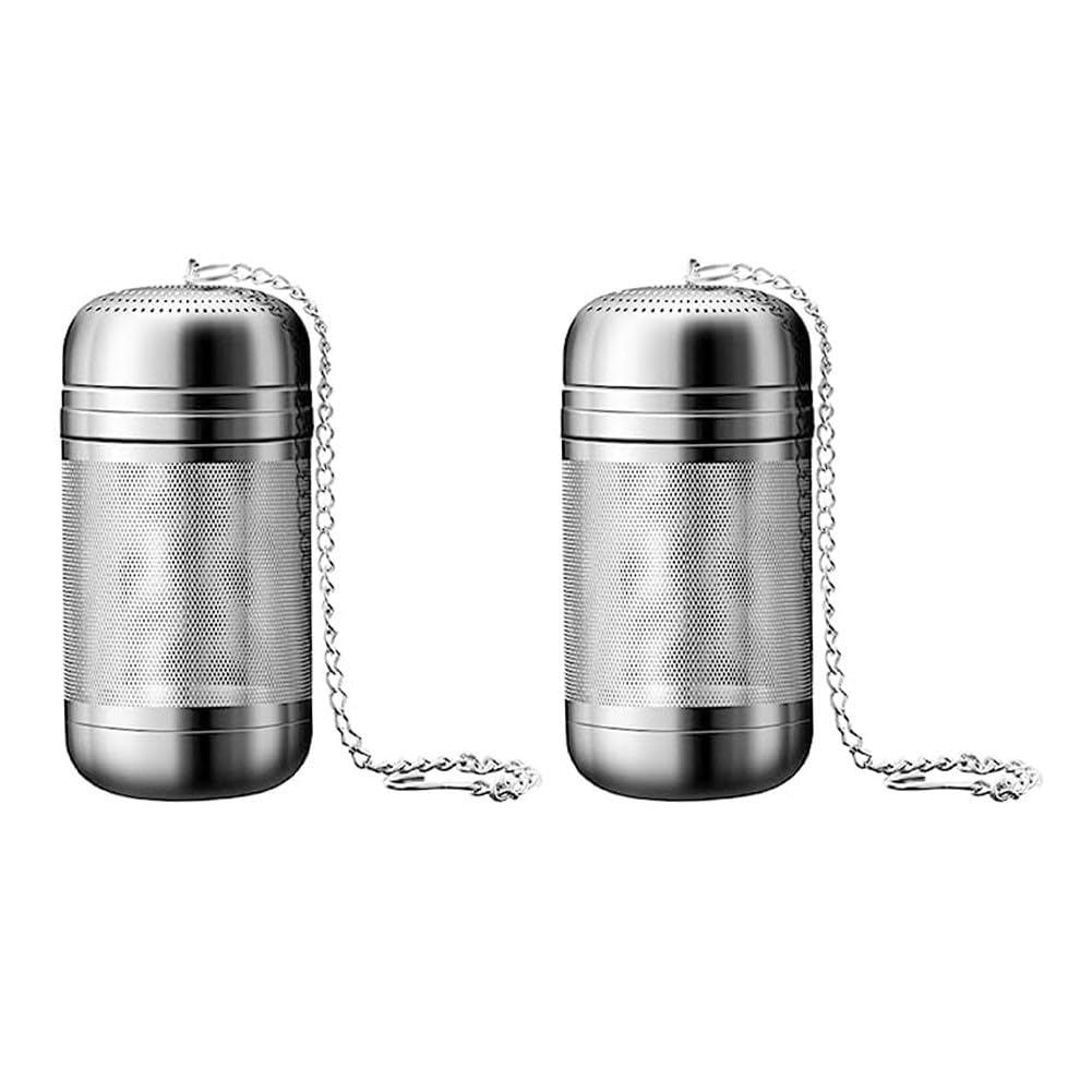 ZYNCUE Infuseur à thé en acier inoxydable avec crochet de chaîne pour thé en vrac – Infuseur à thé réutilisable pour herbes et épices (lot de 2)