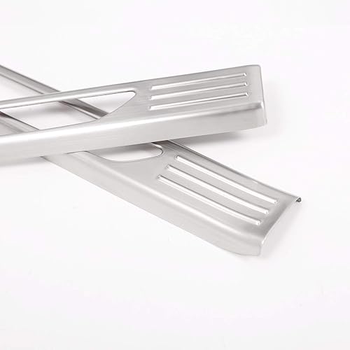 Miniatura 5 de 304 acero inoxidable interior umbral de la puerta Scuff placa guardias Trim 4 unids para Jaguar E-PACE 2018 2019 Auto Accesorios (Plata)