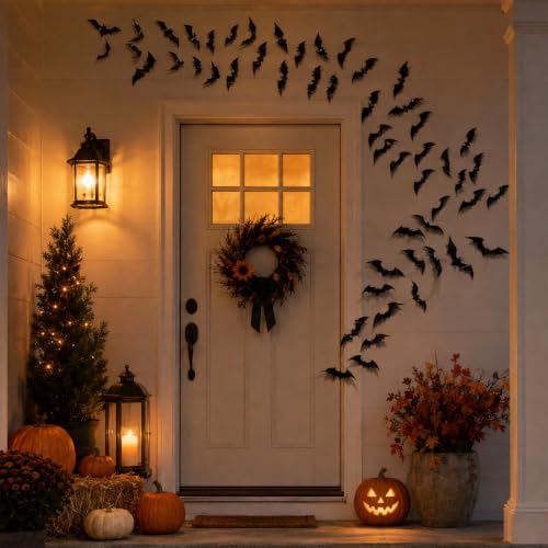 Oeyliz Bats Halloween Decorations Halloween Bats Wall Decor Sticker - image 7