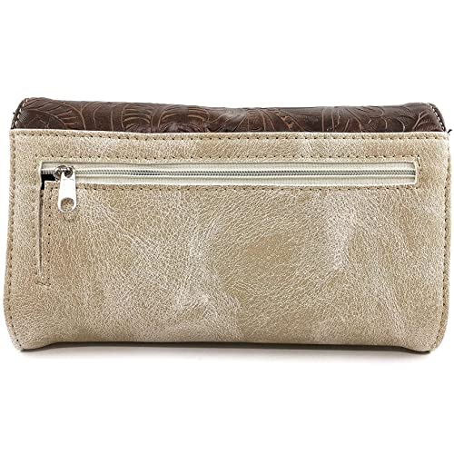 Justin West Rhinestone Cross Weaved Laser Cut Floral Conceal Carry Handbag Purse4