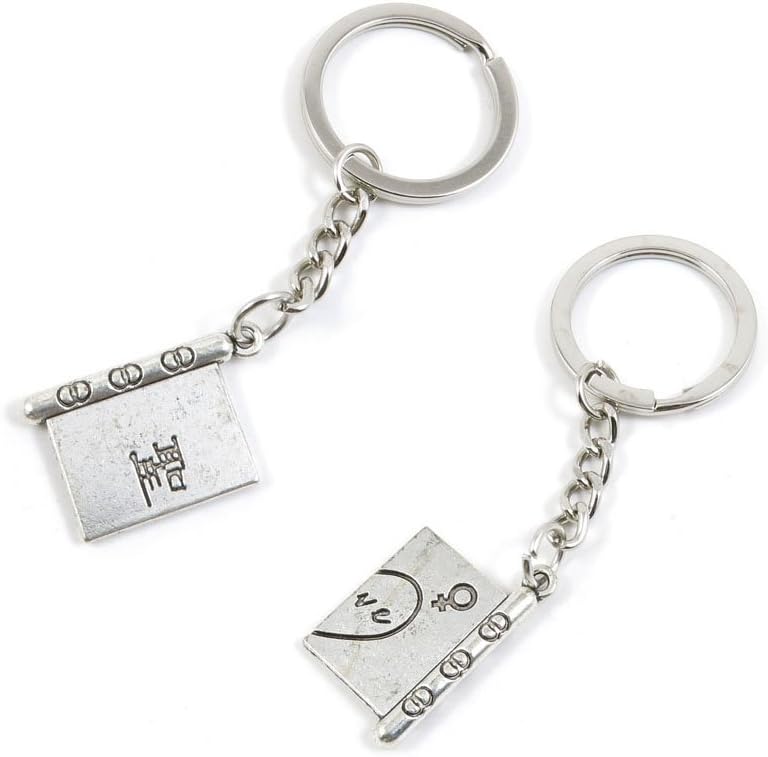 20 PCS Antique Silver Tone Keychain Keyring Door Car Key Chains Rings Tags T2QB8 Holy Book
