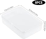 8 Pcs Effacer Mini Boîtes de rangement avec des lids (10,5x7,5x2,5cm) - Boîtes d'organisateur en plastique pour cartes de jeu, cartes de travail, artisanat & Petits articles, contenants vides rectangulaires