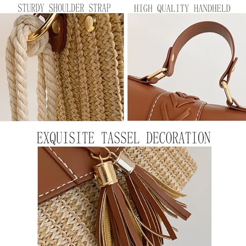 Bolso bandolera de paja tejido miniatura 3