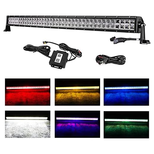 40 Inch LED Light Bar, Wayup 5D 240W CREE RGB Multi Color Work Light Chasing Color Changing Spot Flood Combo Light Bar with Wiring Harness Bluetooth Strobe Driving Light for Off Road Truck