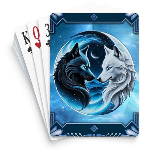 Cartas Two Majestic Wolf Heads tamaño estándar