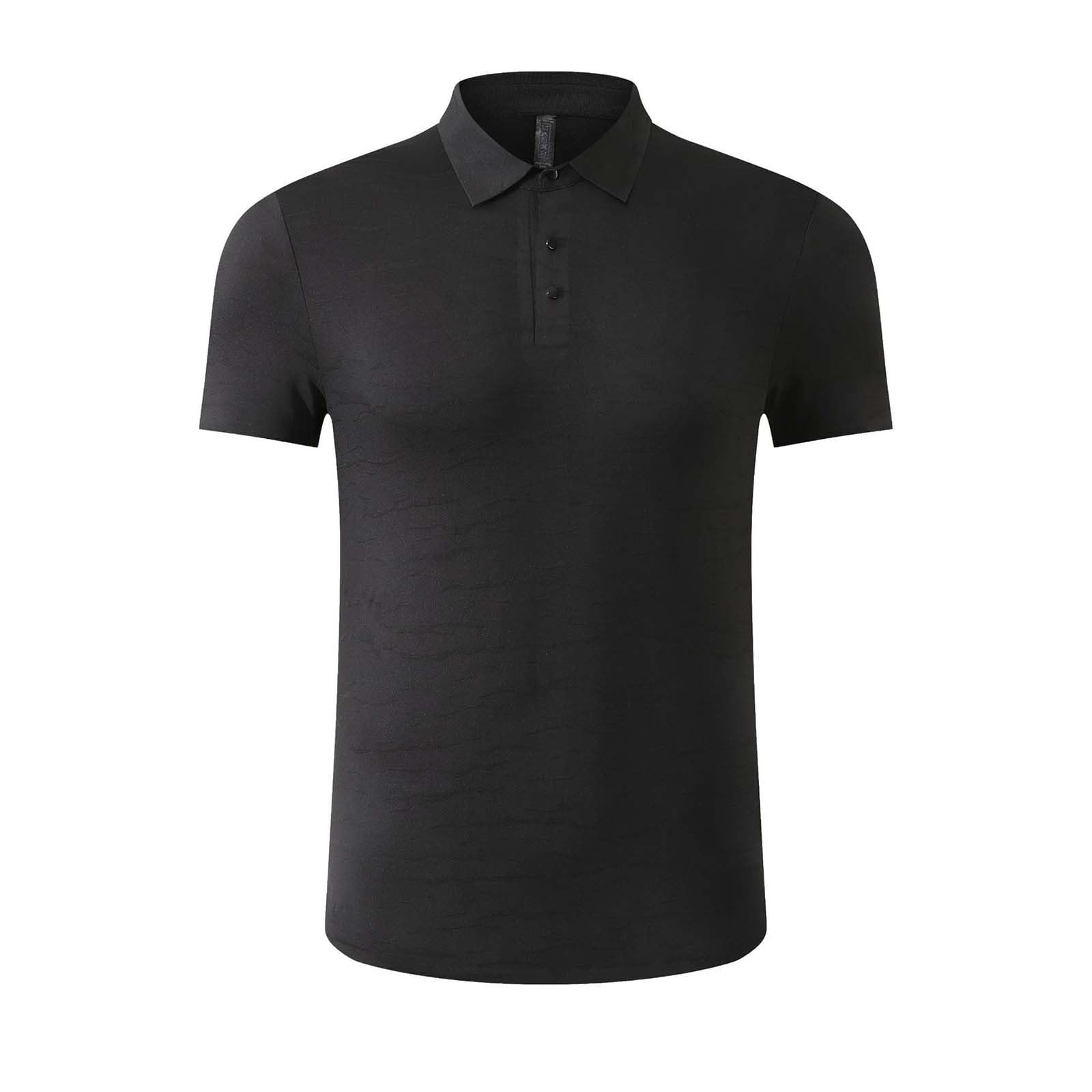 Męska koszulka polo top z krótkim rękawem szybkoschnąca oddychająca bezszwowa lekka koszulka na co dzień moda jednolity kolor dopasowany krój odzież do golfa tenisa biura pracy podróży lato odzież na