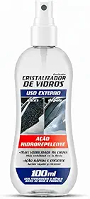 Cristalizador de Vidros Automotivo 100ml – Ação Hidro-repelente, Mais Visibilidade na Chuva, Proteção e Limpeza para Para-brisa e Vidros Externos