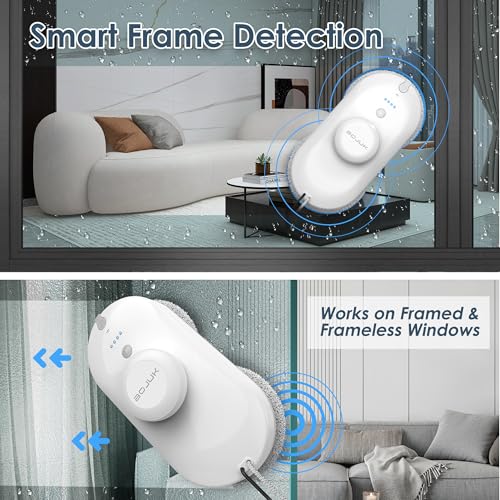 BOJUK C260 Fensterputzroboter, Fensterroboter mit 2-Fach Sprühsystem, 3 Reinigungsmodi, Intelligente Routenplanung, Fensterreiniger Roboter für Innen- und Außenfenster, Glas, Fliesen