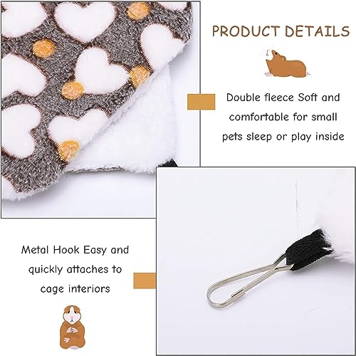 Image of Qpets Plush Hanging Hammock Bed for Hamsters, S Size, Winter Hideout