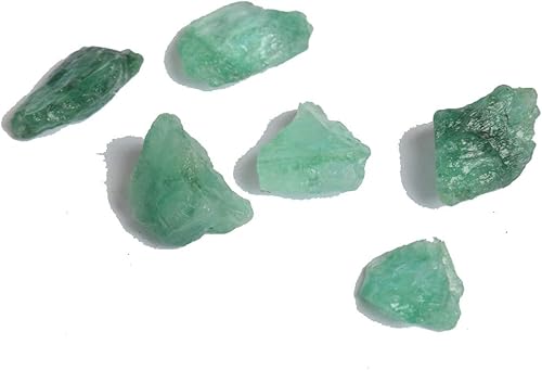 Lote de 6 piezas de cristales curativos de esmeralda verde rara, gemas ásperas de cabbing lapidario natural de 44.00 quilates, Gema, lote de piedras
