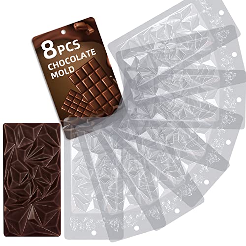 Aikefoo Chocolate Moulds Set Of 8 Transparent Non-Stick Pet Chocolate Moulds Cookie Candy Moulds #TOP15