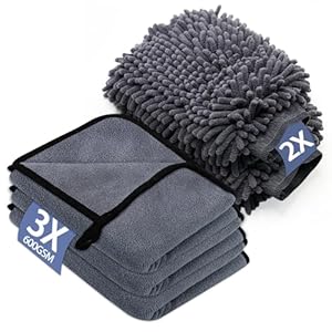 YSWOVUO Autopflege Set mit 5 Mikrofasertüchern
