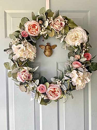 Bee Door Knocker For Front Door | Polished Solid Brass Bee | Brass Knockers With Strike Plate | Upvc | Bumblebee Front Door Furniture With A Unique Design (Brass) #TOP5