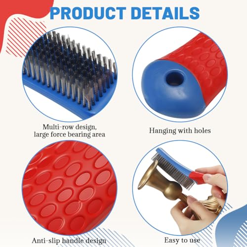 Flintronic Drahtbürsten zur Reinigung, 2 Stück Allzweck-Edelstahl-Drahtbürste, Edelstahl Drahtbürste Set, Handdrahtbürste Stahlbürste für Metallrost, Farbschrubben, Reinigung Grill Rost Ölflecken