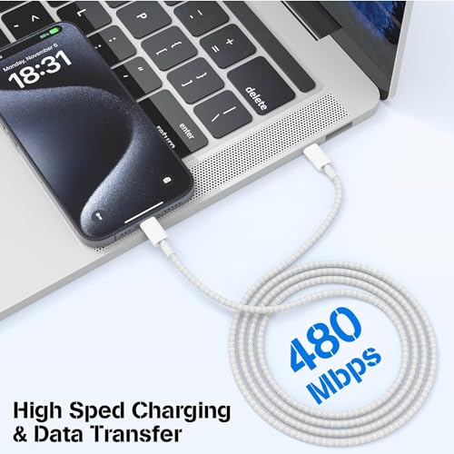 Image of NISHTECH ORIGINAL 60W iPhone 16,15 USB TYPE C to USB TYPE C Cable(60W /3A) USB C Charger Cable Fast Charging for iPhone 15Pro /Plus /Pro Max,iPad Mini 6 / Pro 2021,MacBook,and More