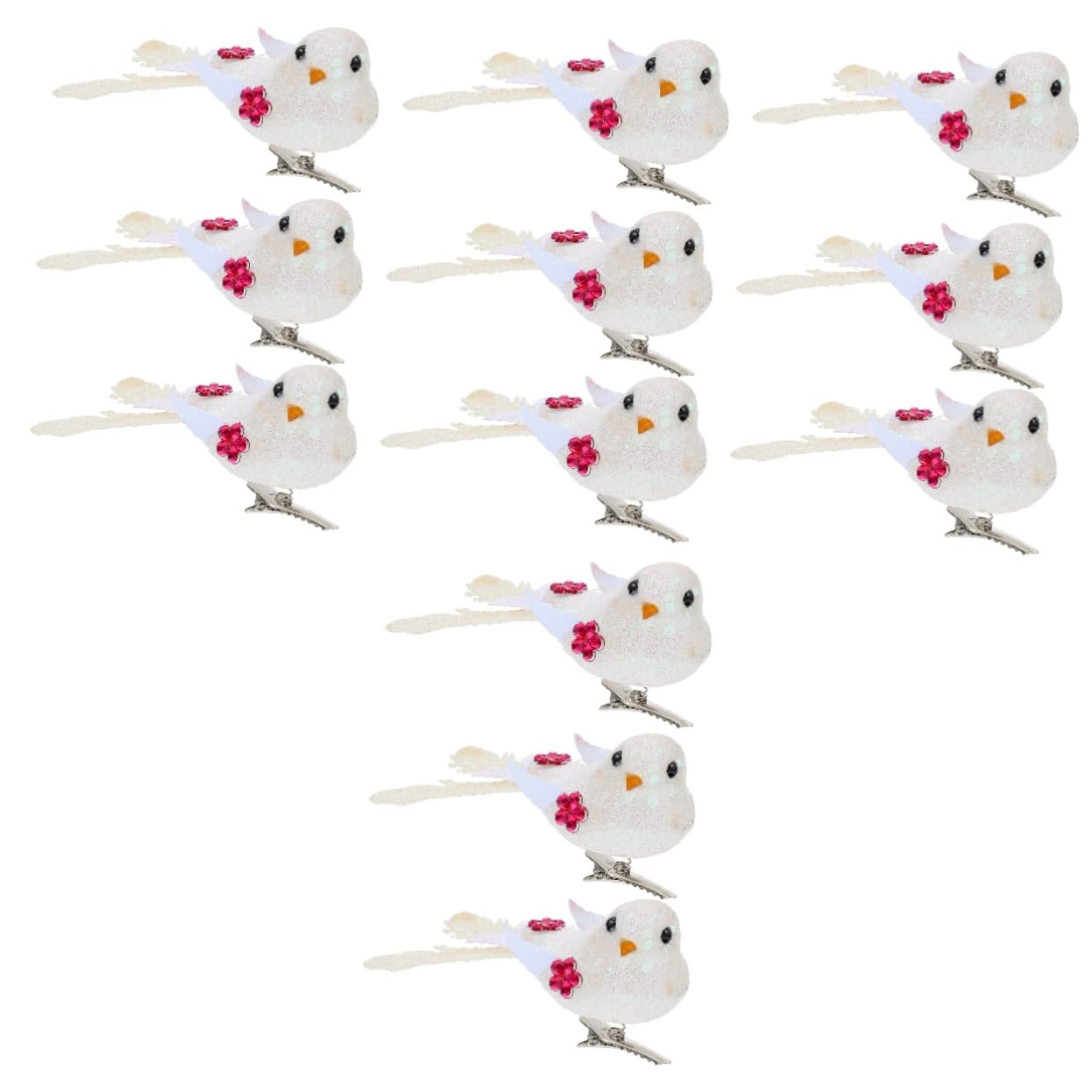 Didiseaon 24pezzi Decorazioni Natalizie Uccelli Simulati Clip Per Di Natale e Giardino Atmosfera e Facile Da Usare