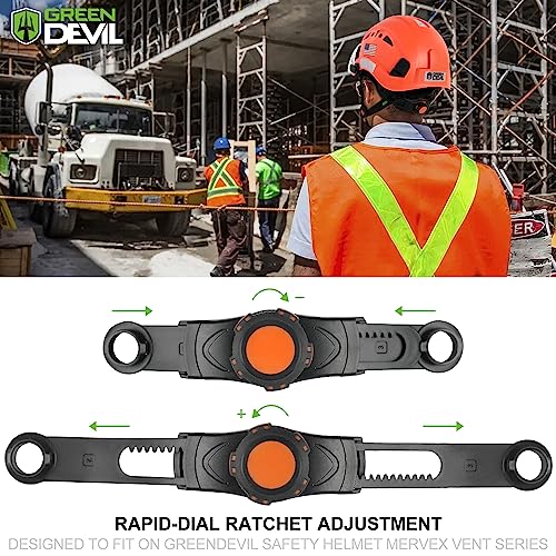 Image of GREEN DEVIL Safety Helmet Hard Hat Adjustable Lightweight Vented ABS Work Helmet 6-Point Suspension ANSI Z89.1 Approved Ideal for Industrial & Construction