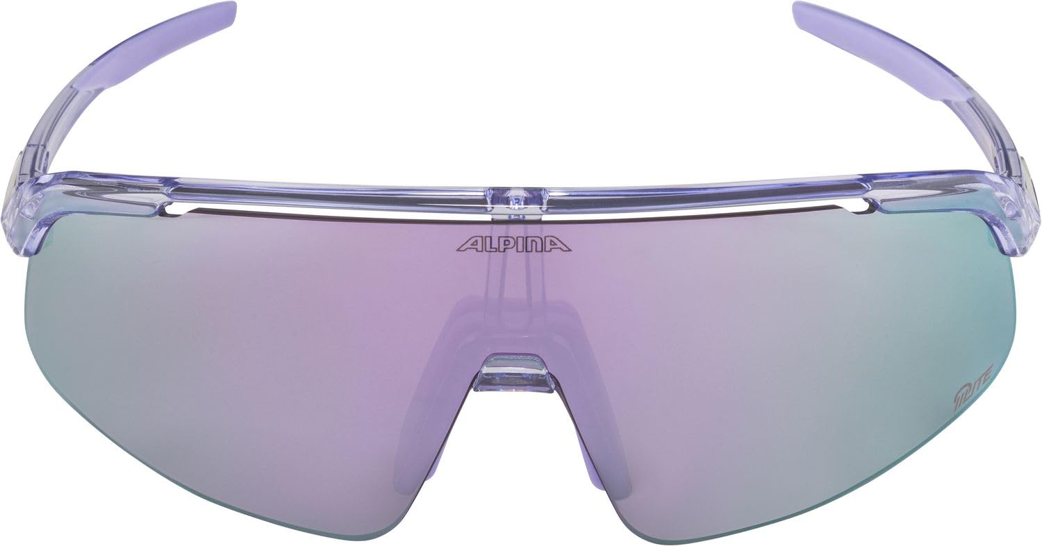 ALPINA Turbo Pro S Q-LITE okulary sportowe dla dorosłych, fioletowo-przezroczysty połysk, jeden rozmiar, 100% ochrona przed promieniowaniem UV-A, UVB i UV-C