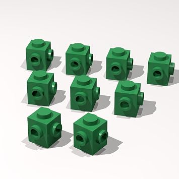 Classic Brick Bulk, Green 1x1 Brick, Bricks 1x1 with Studs on 2 Sides Adjacent 100 Piece, Compatible with Lego Parts and Pieces