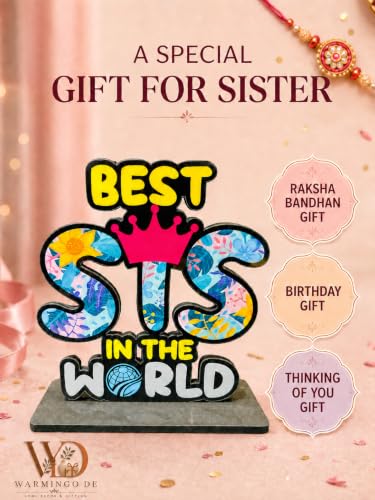 Image of WARMINGO DE Best Sister in The World Table Decor Gift for Sister