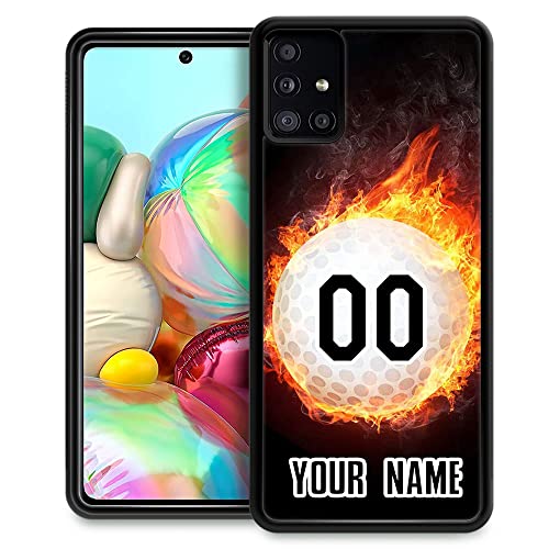 Phone Case For Samsung Galaxy A51 Custom Fire Golf Phone Case Personalize Phone Case With Your Name And Number Design #TOP8
