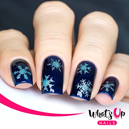 Whats Up Nails - Christmas Nail Vinyl Stencils 4 Pack (Candy Canes, Ribbon Tree, Deer, Gold Merry Snowflake) For Nail Art Design #TOP5