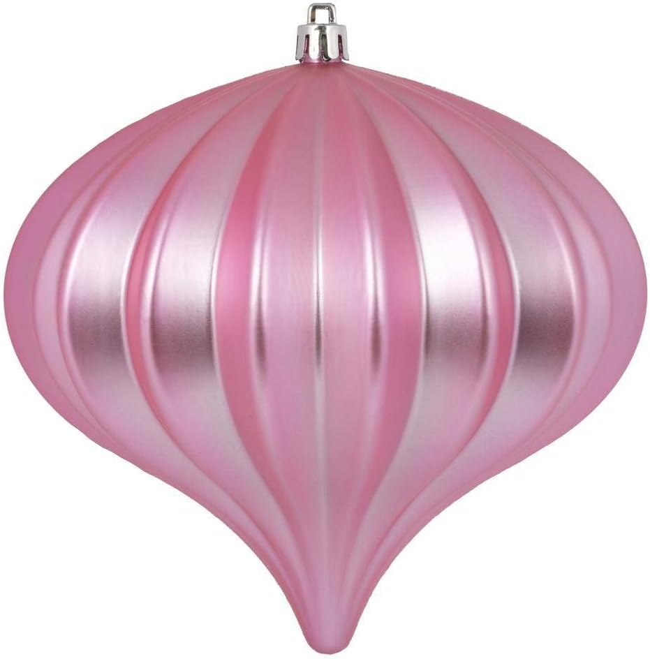 Vickerman 471029-5.7" Pink Matte Onion Christmas Tree Ornament (3 Pack) (N151279DMV)