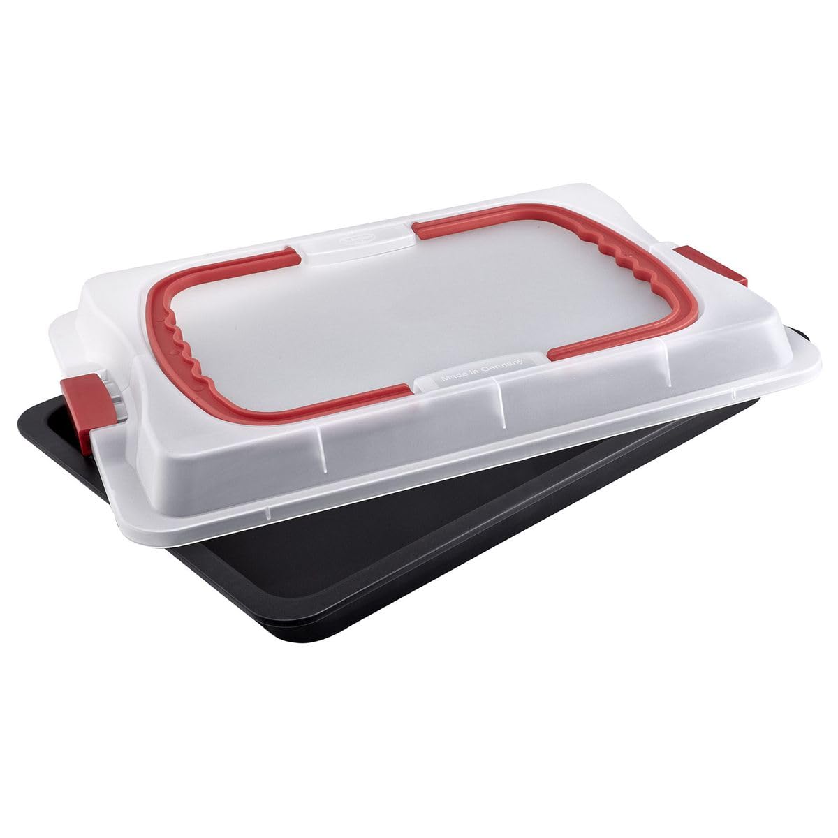 Plat à pâtisserie en acier inoxydable Dr. Oetker avec couvercle hermétique Bake & Go