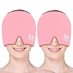 2Pcs Migraine Relief Cap, Soothing Headache Ice Face Mask Products, Hot and Cold Therapy, Migraine Headache Relief Cap for Migraine, Sinus, Puffy Eyes, Tension, Stress and Hangover (2Pink)