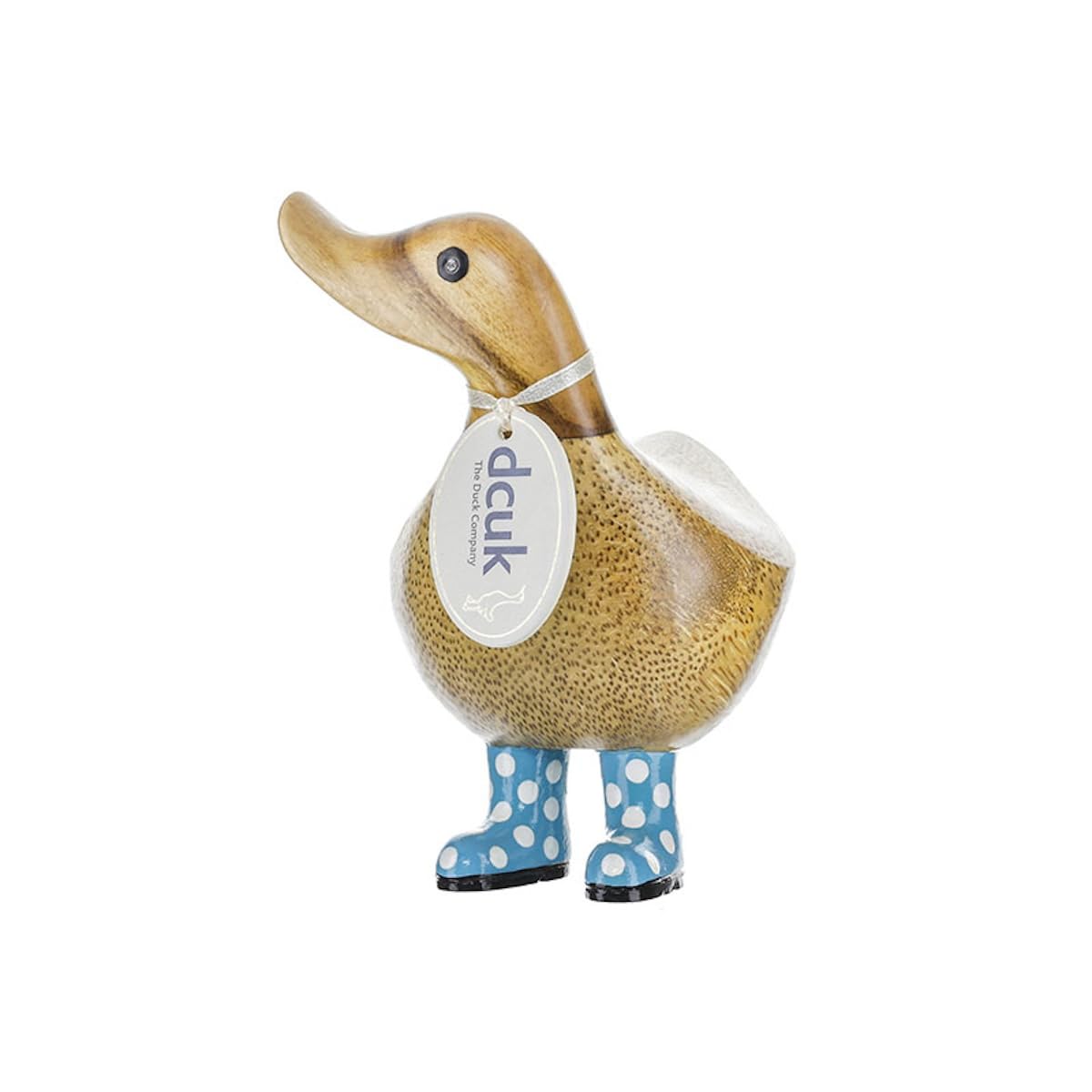 DCUK Spotty Welly Small Wooden Ducky - Blue