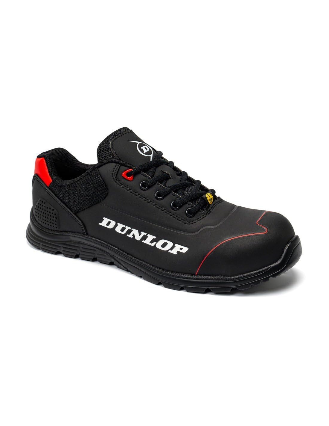 DUNLOP Zapato de Seguridad Matt Negro S3, Microfibra + TPU, Puntera en Fibra de Vidrio, ESD