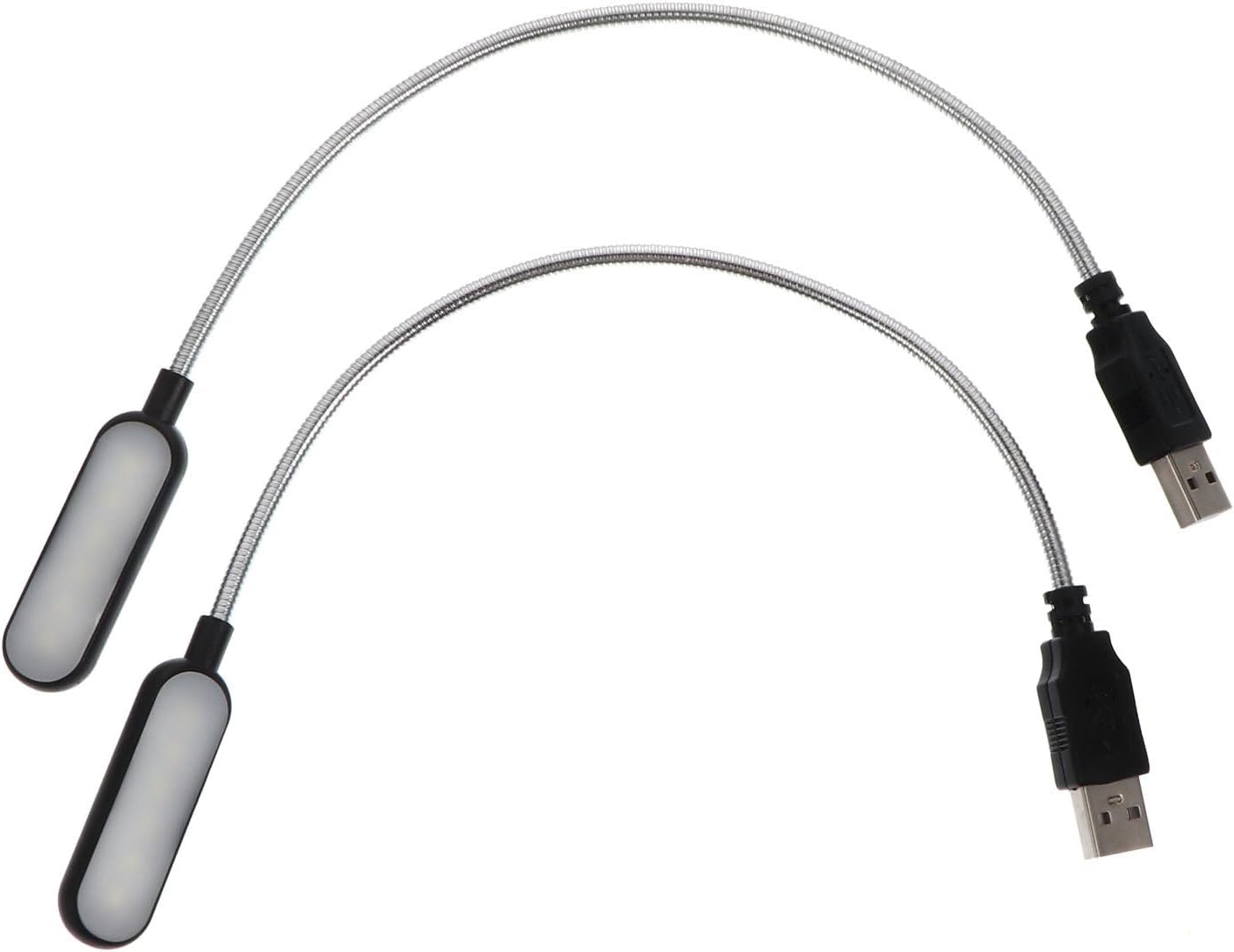 Toddmomy 2pcs Portable USB Laptop Reading Lamps, Mini Night Lights with White Light for Computer and Notebook, Compact Black USB Desk Lamps for Home and Office Use