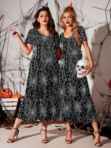 Image of LARACE Plus Size Dresses for Women Summer Casual Short Sleeve Long Dress Flowy Maxi Beach Dresses with Pockets L-6XL(Flower92 6X)